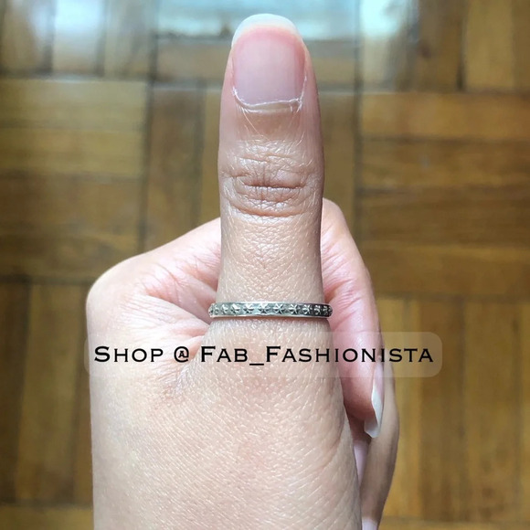 Sterling Silver Stacking Ring with Stars size 8 - Picture 4 of 7